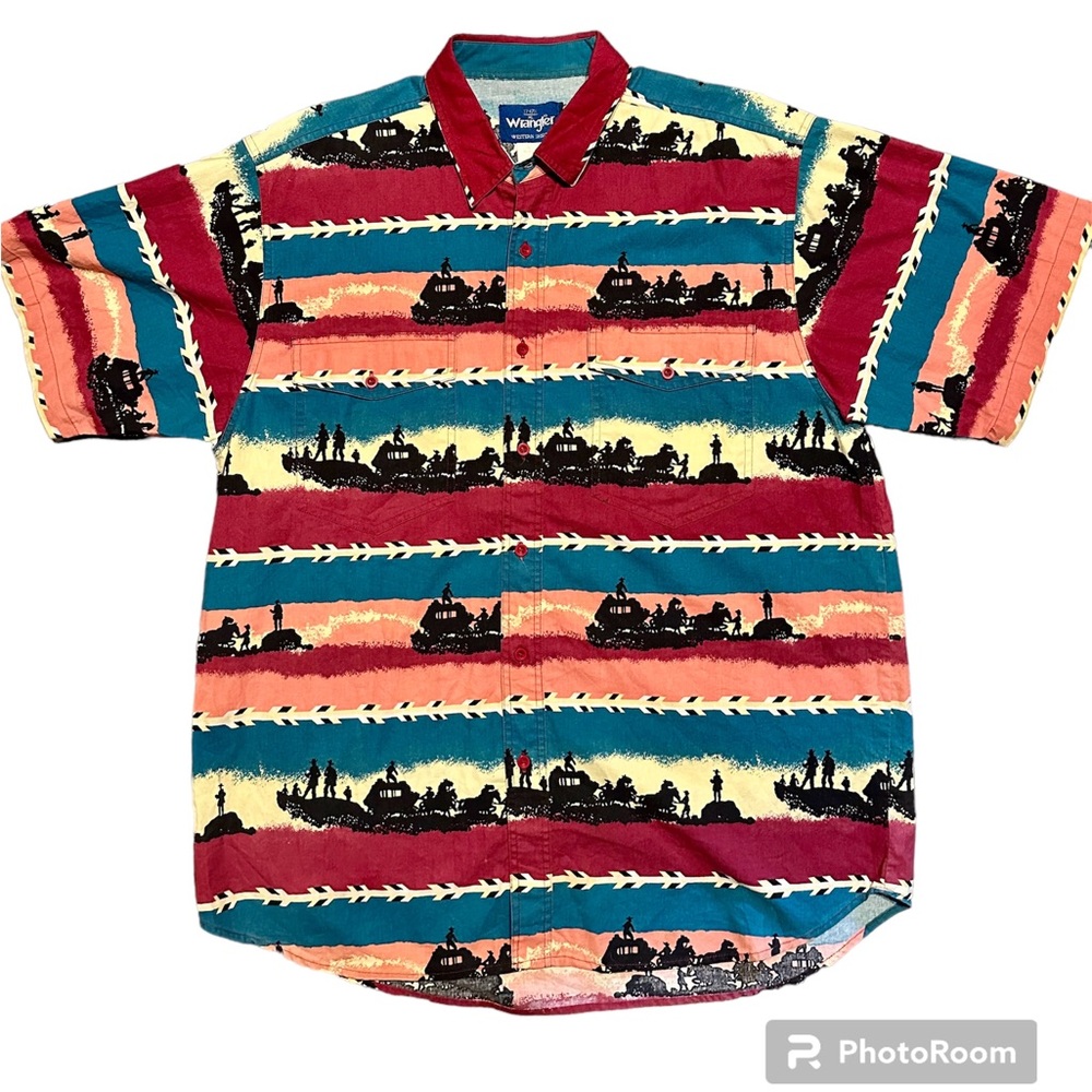 Vintage 90s Wrangler Western Short Sleeve Shirt